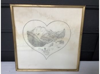 Mountains Inside Heart Drawing