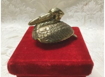 Heavy Brass Pelican Trinket Box