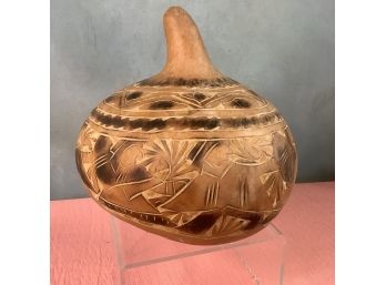 Painted Carved Hallowed Gourd