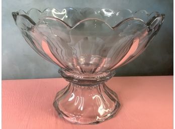 Heisey Pedestal Glass Punch Bowl