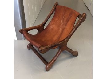 (1 Of 2) Estate Fresh Vintage DON SHOEMAKER Midcentury Modern / MCM Leather Sling Chair - Cocobolo Wood
