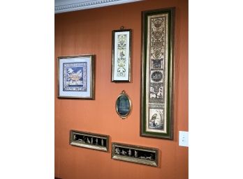Lovely Grouping Of Six (6) Vintage Neo Classical Artwork Including Two Florentia Pieces & Small Mirror