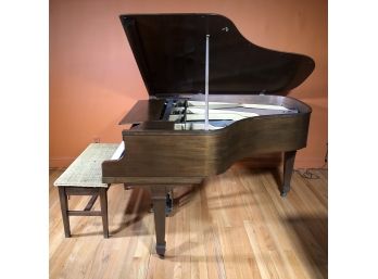 Beautiful Antique Baby Grand Piano By KNABE Sounds Good - Does Not Seem To Have Dead Keys With Bench & Music
