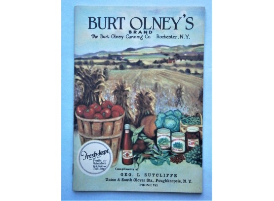 BURT OLNEY'S  Rochester, N.Y. 1925 Advertising Cook Book