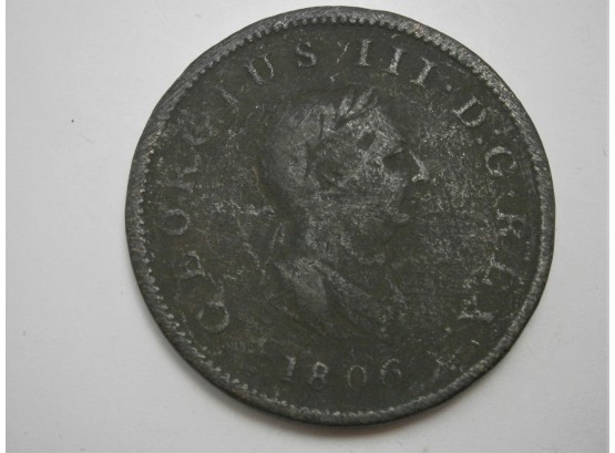 Great Britain 1806 Half  Penny George III  Copper Coin