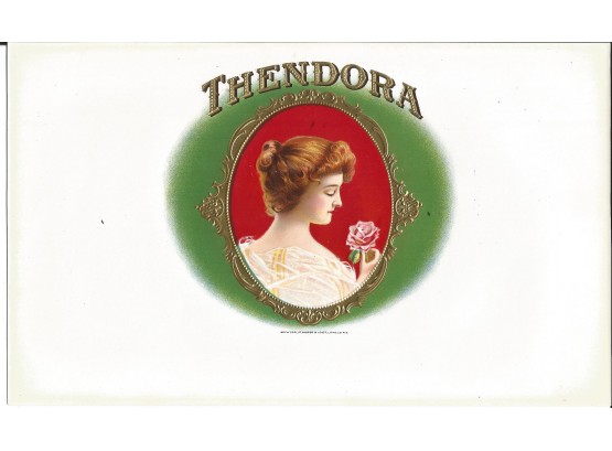 'THENDORA' Embossed Cigar Label From The Early 1900s