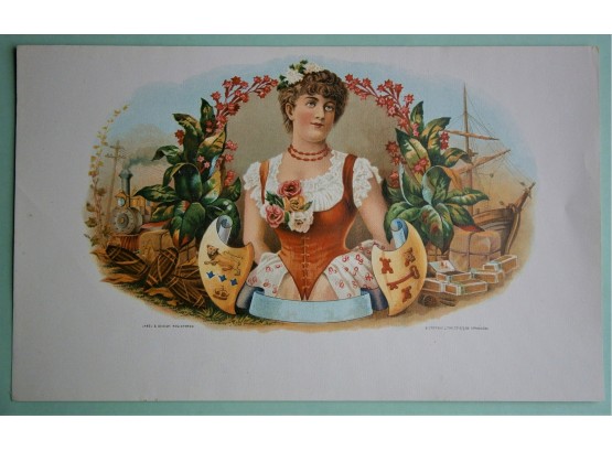 Young Woman Generic Inner Lid Cigar Box Label, Form Early 1900'
