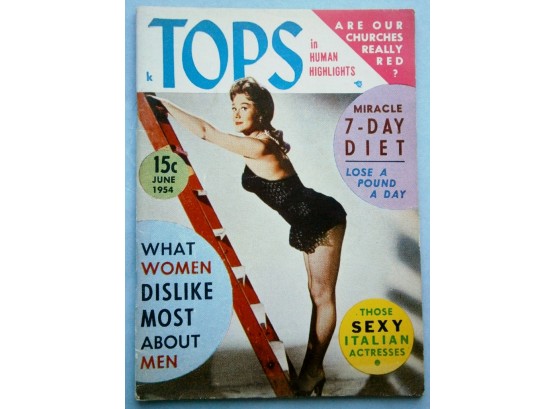 June 1954 TOPS Magazine With Glossy Cheesecake Covers