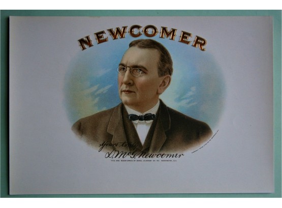 'NEWCOMER' Inner Lid Cigar Label, Form Early 1900