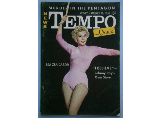 January 1955 TEMPO Magazine With Zsa Zsa Gabor Cover
