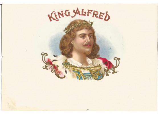 KING ALFRED Embossed Cigar Label From The Early 1900s