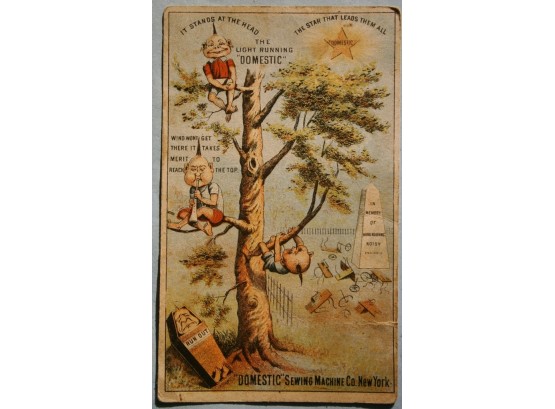 'DOMESTIC' SEWING MACHINE Co. Trade Card From The Late 1800's