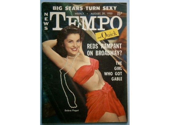 August 1955 TEMPO Magazine With Debra Paget Cover