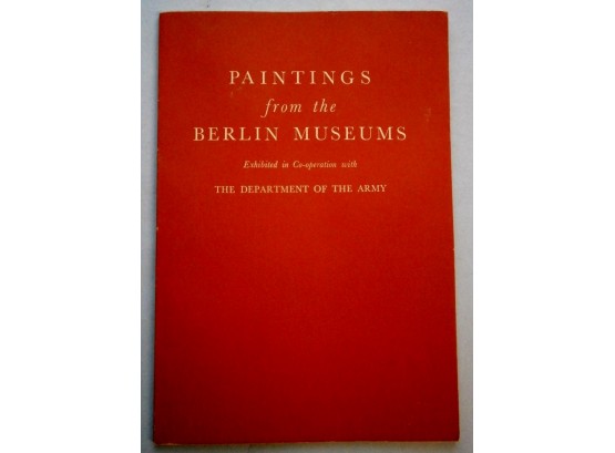 1948 Dept. Of The Army Pamphlet 'Paintings From The Berlin Museums'