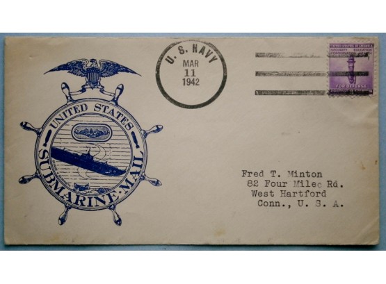 March 1942 Wartime Submarine Cachet Mail