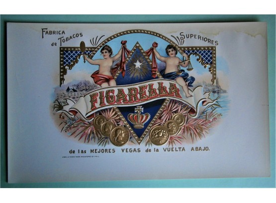 'FIGARELLA' Inner Lid Cigar Box Label