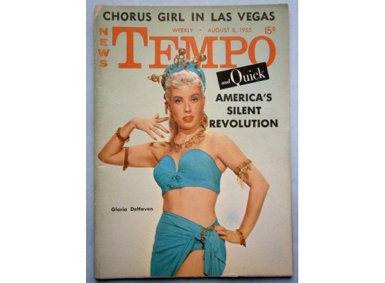 August 1955 TEMPO Magazine With Gloria DeHaven Cover