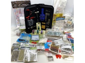 All New Crafting & Beading Supplies Including Tool Kit