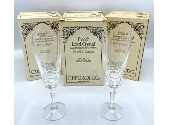 Vintage W.M. Dalton French Lead Crystal Parfait Sour Wine Glasses, Never Used, 7 Sets Of 2 (14 Glasses)