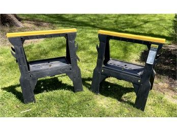 Pair Of Twin Folding Sawhorses From Workforce - 1000 LBS Capacity