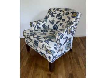 Modern Lounge Chair With Floral Upholstery