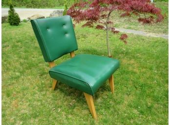 Viking Artline Mid-century Green Vinyl Slipper Chair