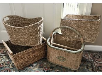 Set Of 4 Large Woven Baskets