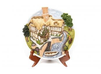 David Winter Cottages 'On The Riverbank' Plate Plaque