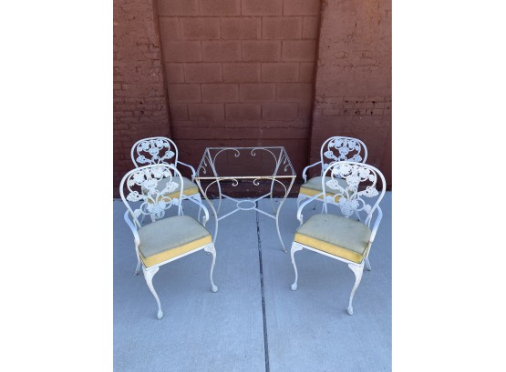 Antique Wrought Iron Patio Furniture Shabby Chic Grape And Vine Motif