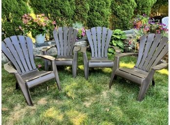 Brown Resin Adirondack Chairs - Set Of 4 (2 Of 3)
