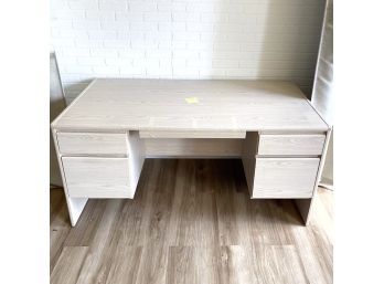 MCM Style Office Desk With Light Grey Wood Grain Veneer