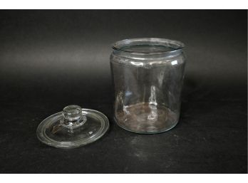 Small Lidded Glass Cookie / Biscuit / Coffee Kitchen Top Canister