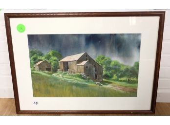 Frank Bolle Limited Edition Framed Giclee New England Barn At Dusk