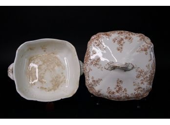 Antique Royal English Porcelain Casserole / Lidded Crock With Marks