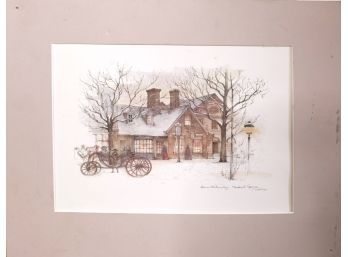 Colonial Williamsburg 'merchants Square' Colored Sketch