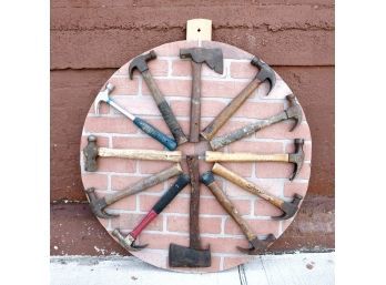 Circle Of Mounted Vintage Hammers And Ax Tools