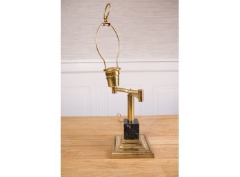 Great Looking Neoclassical Inspired Brass And Marble Desk Lamp With Adjustable Arm