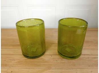 Lillian August 'celedon Seeded' Bubble Glass Tumblers
