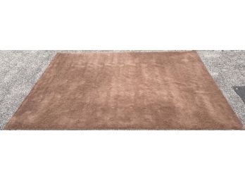 Cocoa Brown Low Pile Area Rug With Damask Pattern