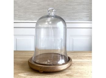 Pretty Mid-century Modern Cloche Bell Glass Covered Tray