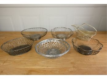 Assorted Vintage Mid-century Wire Baskets