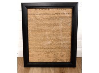 Authentic Framed Replica Of The Declaration Of Independence - In Congress July 4, 1776