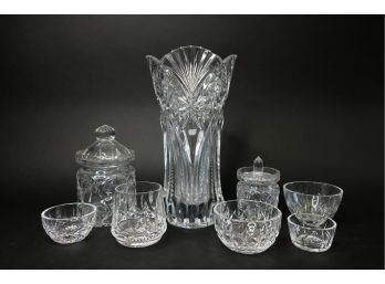 Assorted Vintage Rosenthal Crystal Bowls, Canisters And Vase