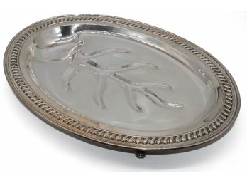 Vintage Large Silver On Copper Tray