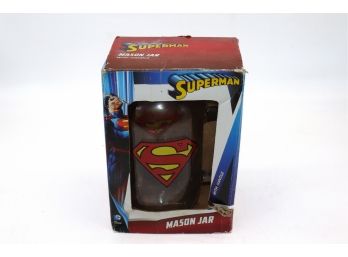 Superman Mason Jar With Handle