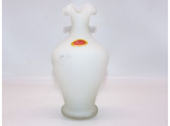 Vintage Murano White Frosted Vase