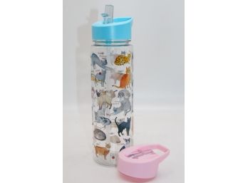 Cat Lovers Water Bottle With 2 Tops