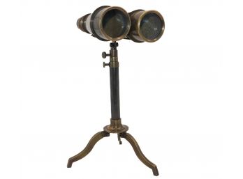 Brass Spyglass Binocular With Tripod Stand