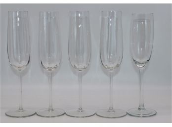 5 Champagne Flute Glasses