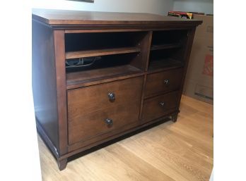 Very Nice Credenza / Cabinet - Rich Walnut Finish - Drawers & Shelves - Overall Very Good Condition